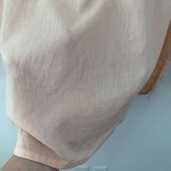 Soft Surroundings Embroidered Beaded Palm Island V-neck Tunic Top Size PXL Peach - Picture 8 of 9